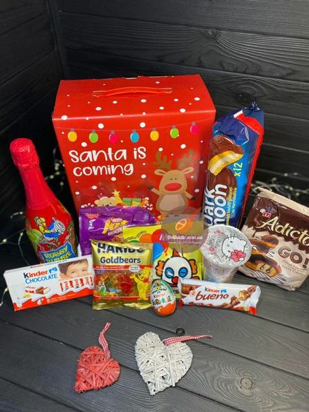 Новорічний подарунок з солодощами Santa Is Coming для дітей 1627г, Румунія id_484 фото