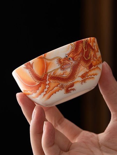 Піала для чаю Благословіння дракона приносить щастя ручної роботи 120 мл, Китай id_8907 фото