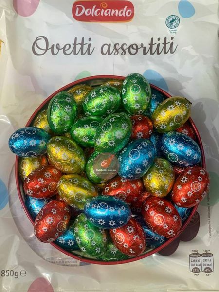 Цукерки шоколадні яйця Dolciando з начинкою праліне 850г, Італія id_897 фото
