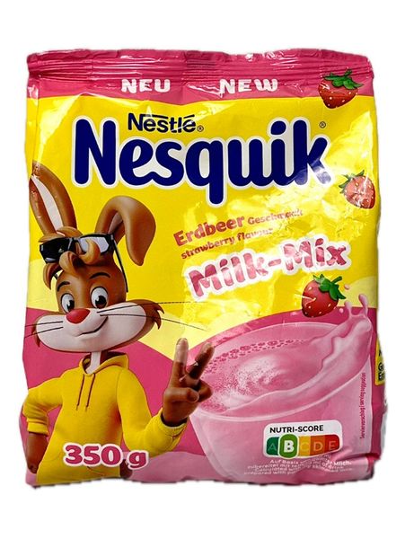 Молочно-полуничний мікс Nesquik Milk Mix Erdbeer для приготування какао 350г, Німеччина id_9900 фото