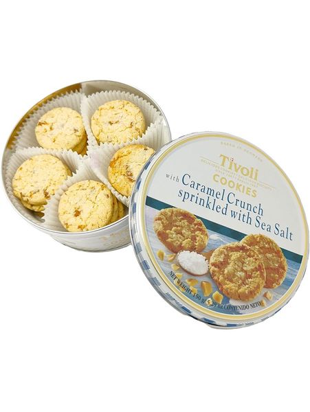 Печиво Tivoli Cookies з карамельними кранчами та морською сіллю ж/б 150г, Данія id_2089 фото