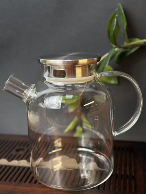 Чайник "Дух піднебесної" із термостійкого потовщеного скла зі стальною кришкою 1.8л, Китай id_9169 фото