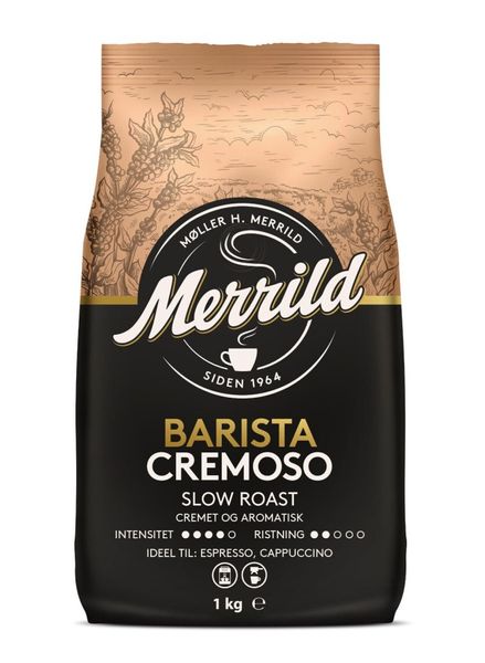 Кава Merrild Lavazza Barista Cremoso в зернах світле обсмажування 1кг, Данія id_8603 фото