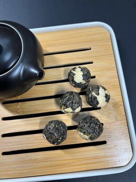 Чай Шен Пуер Перлина Дракона з жасміном зв'язаний 5шт по 8г, Китай id_853 фото