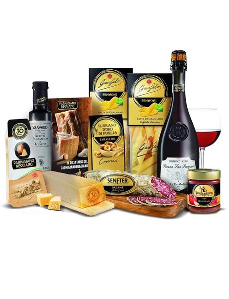 Різдвяний подарунковий набір з ламбруско із 9 компонентів Parmigiano Reggiano Gran Gourmet, Італія id_8247 фото