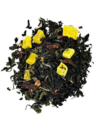 Натуральний чай Ніч Клеопатри: Купаж чорного та зеленого чаїв з ананасом, папаєю та квітами 50г id_9668 фото