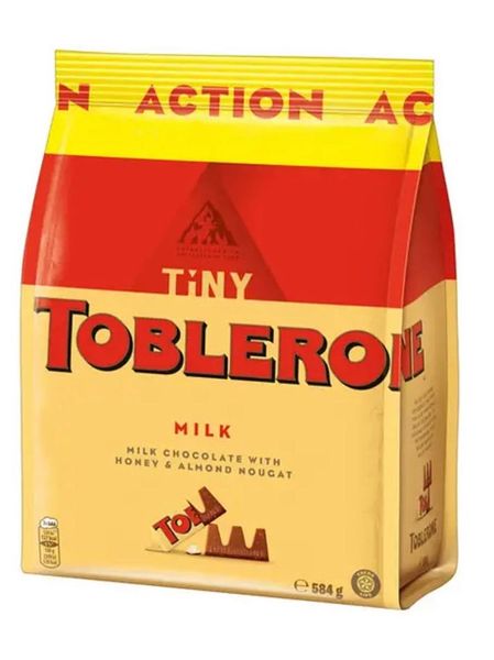 Швейцарський молочний шоколад Toblerone Tiny Action з медово-мигдальною нугою 584г, Швейцарія id_10166 фото