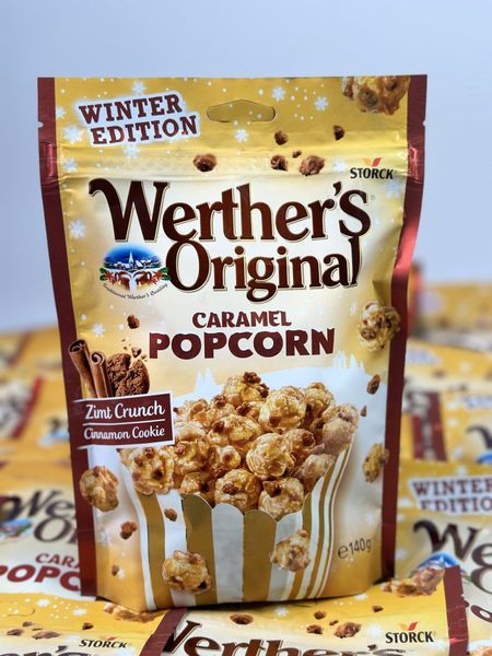 Попкорн у кремово-карамельній глазурі із корицею Werthers Original Caramel Cinnamon Cookie Popcorn 140г, Німеччина id_9273 фото
