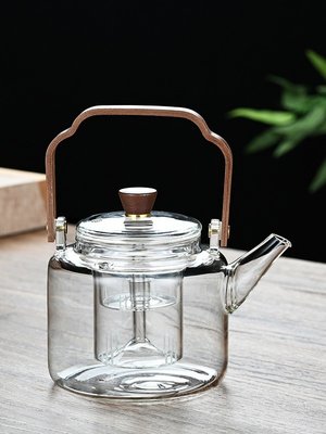 Чайник для заварювання на пару з потовщеного термостійкого скла та двома фільтрами прозорий 1.2л, Китай id_9163 фото