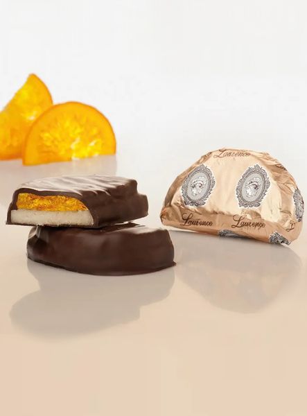 Преміальні цукерки ручної роботи Laurence марципан з апельсином в чорному шоколаді 40-45г, Греція id_8862 фото