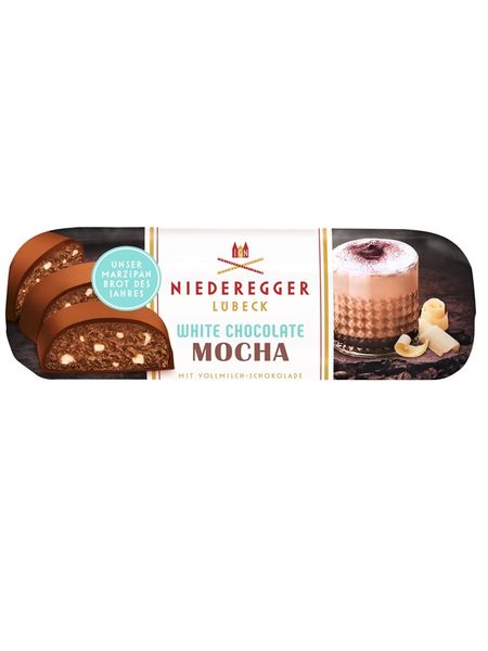 Марципановий батончик Niederegger White Chocolate Mocha в молочному шоколаді з білим шоколадом і кавою мокко 125г, Німеччина id_10267 фото