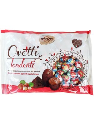 Яєчка з темного шоколаду Socado Ovetti Fondenti з фундуковим кремом 1кг, Італія id_8917 фото