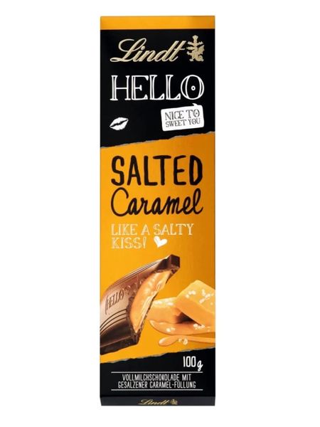 Шоколад Lindt Hello Salted Caramel Chocolate солона карамель 100г, Німеччина id_8765 фото