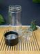 Термос-заварник з подвійного скла для чайної церемонії зі знімною чашкою чорний 400мл, Китай id_9019 фото 4
