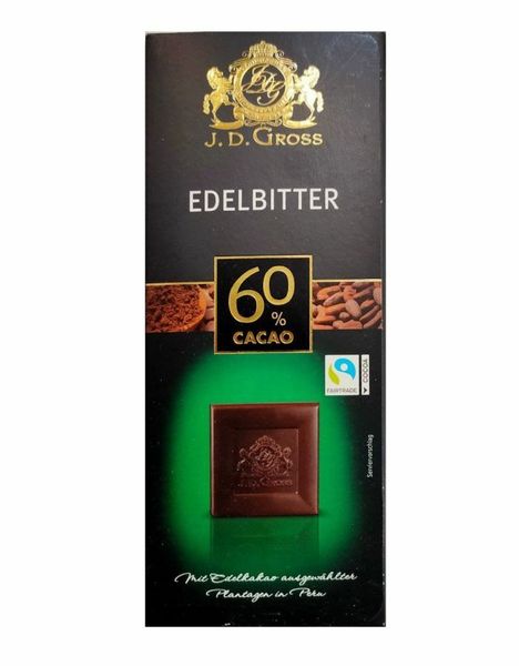 Чорний шоколад J.D. Gross Edelbitter 60% 125г, Німеччина id_1104 фото