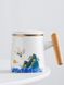 Подарункова чашка з заварником Журавель благополуччя ручної роботи біла, Китай id_7856 фото 3