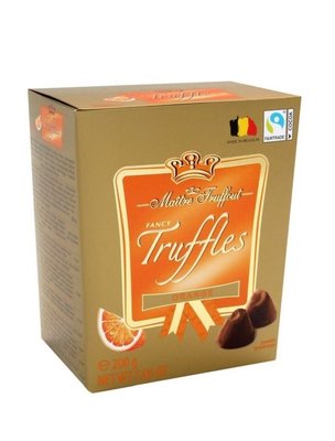Шоколадні цукерки трюфелі Maitre Truffout Truffles Orange зі смаком апельсина 200г id_3122 фото