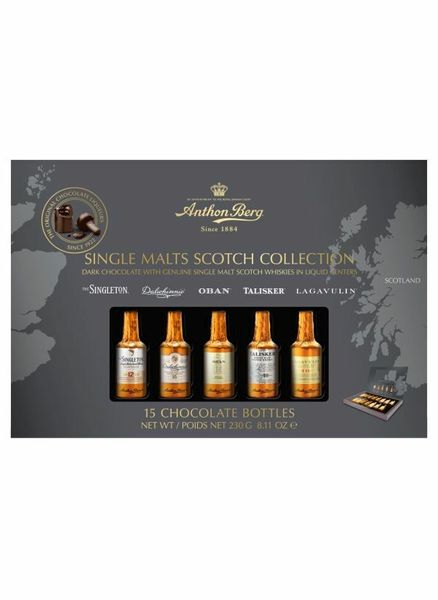 Шоколадні пляшечки Anthon Berg Single Malts Scotch Collection з алкоголем 230г, Данія id_598 фото