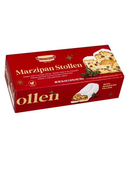 Різдвяний пиріг штоллен з марципаном в подарунковій упаковці Kuchenmeister Marzipan Stollen 750г, Німеччина id_10437 фото