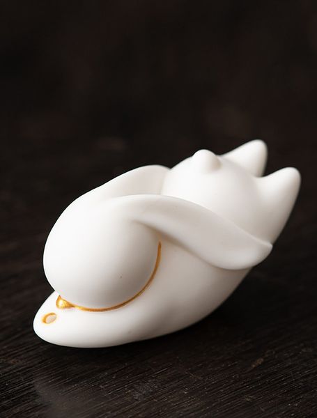 Підставка для пахощів "Білий кролик, що притягує везіння" порцелянова для чайної церемонії, Китай id_9081 фото