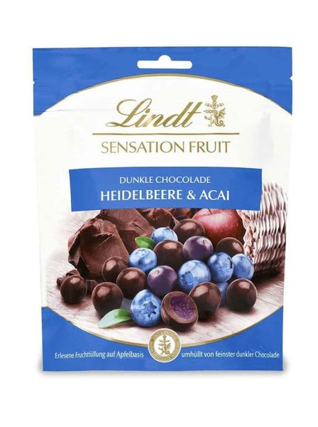 Драже фруктове в чорному шоколаді Lindt Sensation Fruit 150г, Німеччина id_342 фото
