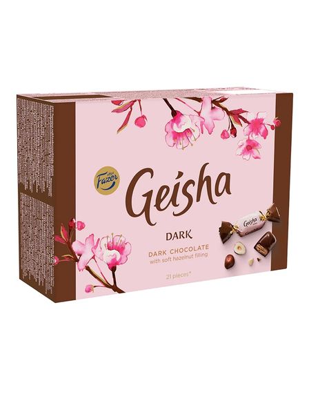 Цукерки Fazer Geisha Dark Chocolate в темному шоколаді з тертим горіхом 150г, Фінляндія id_9135 фото