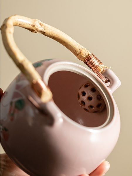 Чайник в стилі династії Сун "Полуничне кроленя" ручної роботи крижана глазур 230 мл, Китай id_9084 фото